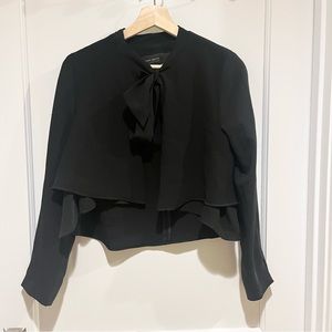 Zara Black Layered Cape Blouse S